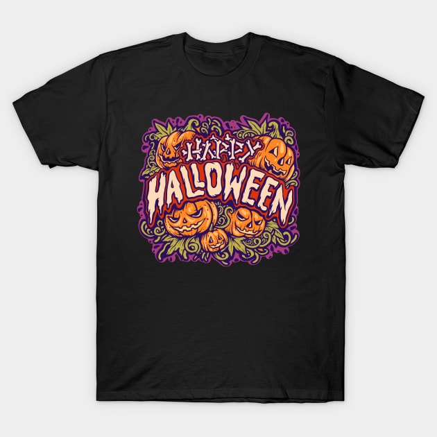 jack o lantern halloween illustration T-Shirt by affane